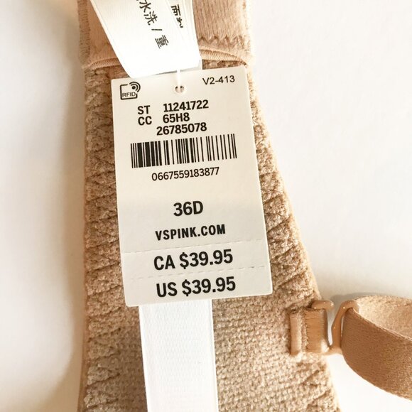 PINK Victoria's Secret NWT Strapless Push-Up Bra Nude Underwire Womens 36D - Picture 6 of 8